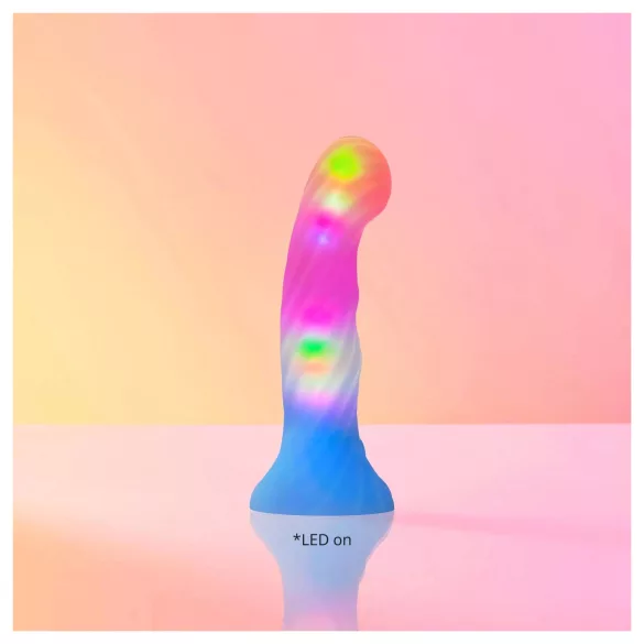 Love to Love Candy Loop - consolador de silicona con luz LED (rosa y azul) - 16,9 cm