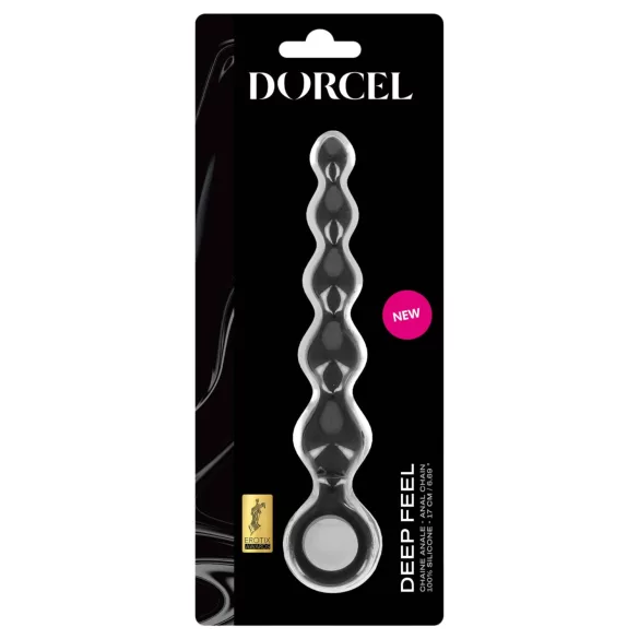 Dorcel Deep Feel - consolador anal con cuentas (negro)