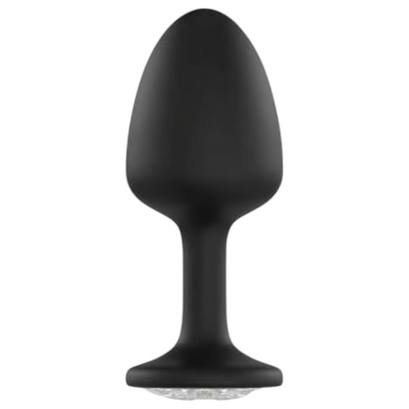 Dorcel Geisha Plug Diamond M - plug anal negro con gema blanca