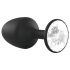 Dorcel Geisha Plug Diamond M - plug anal negro con gema blanca