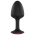 Plug anal negro con piedra rosa