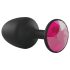 Plug anal negro con piedra rosa