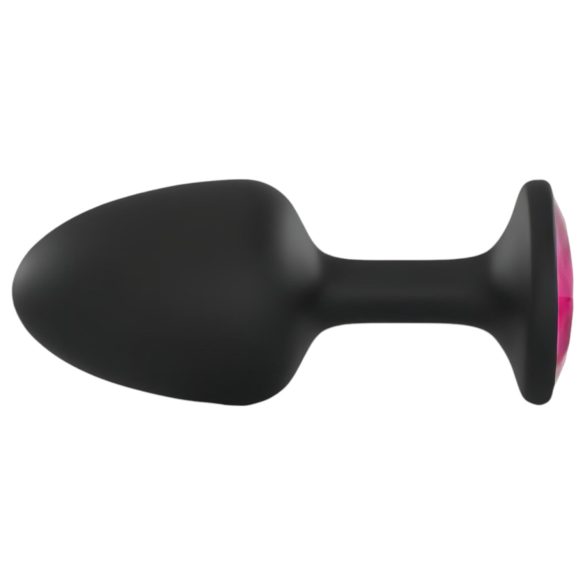 Dorcel - plug anal con gema rosa - silicona negra - tamaño M