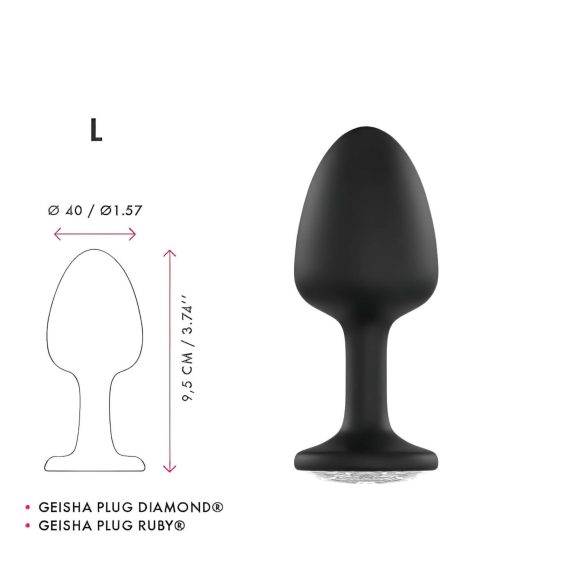 Plug anal con diamante blanco (negro)