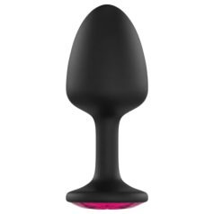Plug anal con piedra rosa (negro)