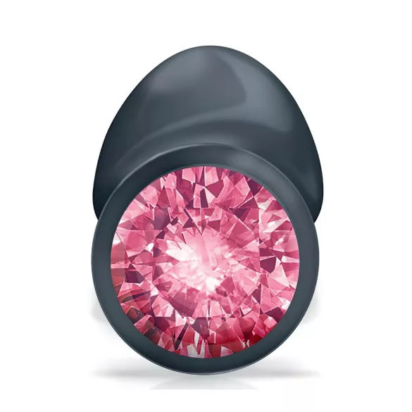 Plug anal con piedra rosa (negro)