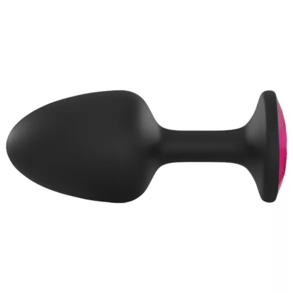 Plug anal con piedra rosa (negro)