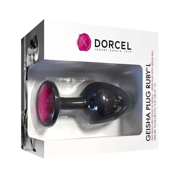 Plug anal con piedra rosa (negro)