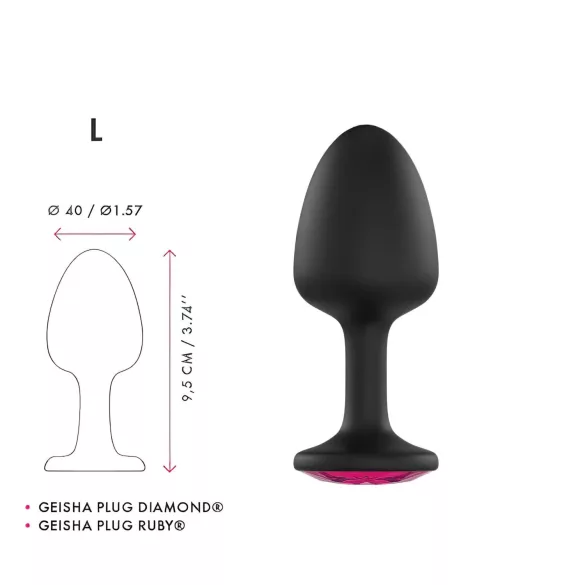 Plug anal con piedra rosa (negro)