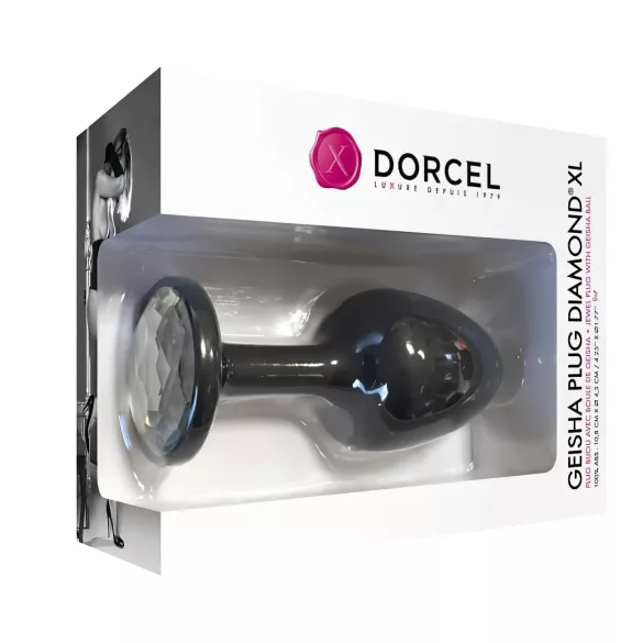 Dorcel Geisha Plugin Diamond XL - plug anal piedra blanca (negro)