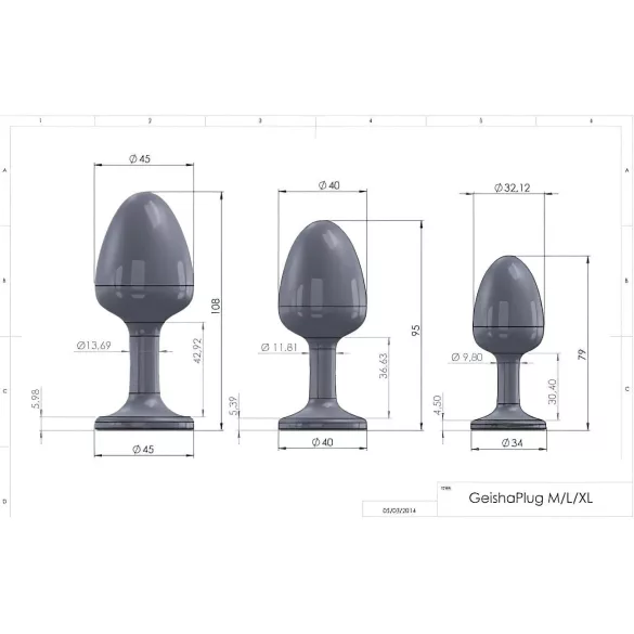 Dorcel Geisha Plugin Diamond XL - plug anal piedra blanca (negro)