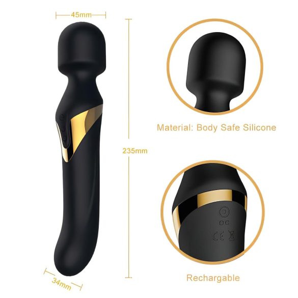 Dorcel Dual Orgasmos Oro - Vibrador 2en1 masajeador (negro)