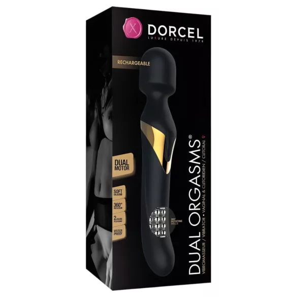 Dorcel - vibrador masajeador doble estímulo 2 en 1 - silicona negra