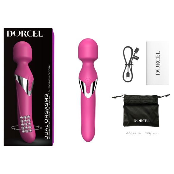 Dorcel Dual Orgasms - vibrador masajeador 2 en 1 recargable (rosa)
