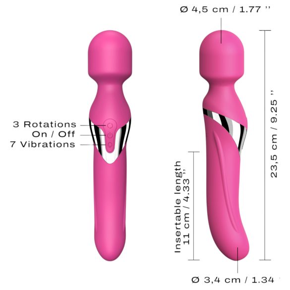 Dorcel Dual Orgasms - vibrador masajeador 2 en 1 recargable (rosa)