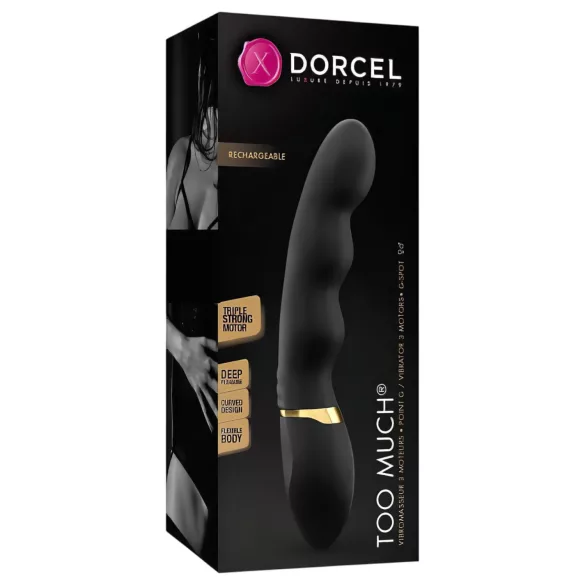 Dorcel Too Much 2.0 - vibrador recargable 3 motores - silicona negro oro