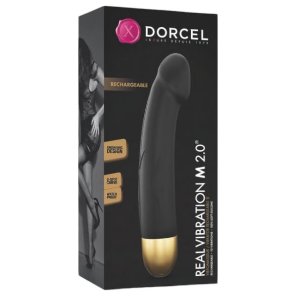 Vibrador recargable Real Vibration M 2.0 (negro-dorado)