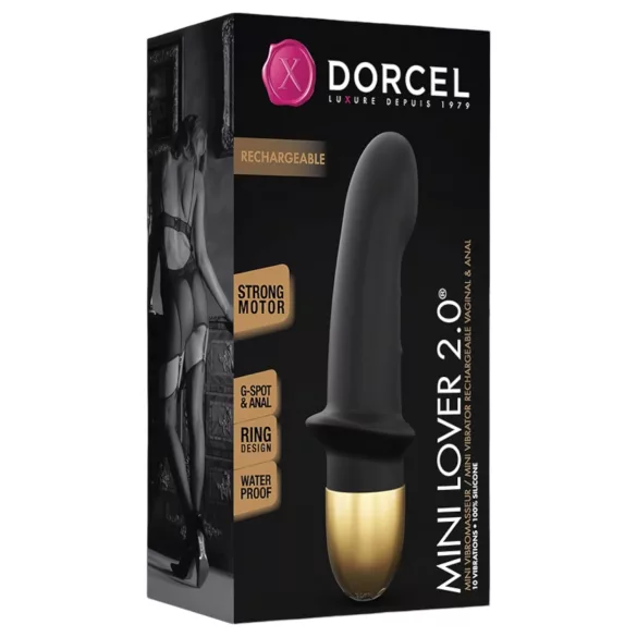 Dorcel Mini Lover 2.0 - vibrador punto G recargable (negro-dorado)