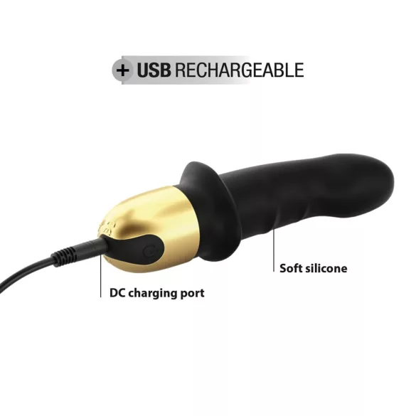 Dorcel Mini Lover 2.0 - vibrador punto G recargable (negro-dorado)