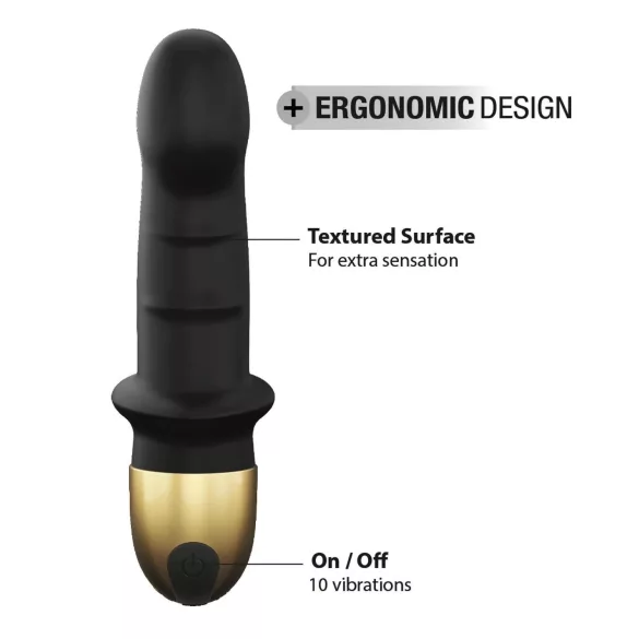 Dorcel Mini Lover 2.0 - vibrador punto G recargable (negro-dorado)