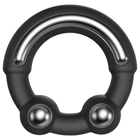 Dorcel Stronger Ring - anillo para pene con inserto metálico - silicona negra