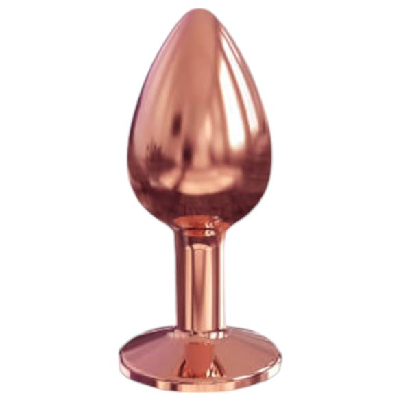 Diamante Anal Plug S - aluminio, pequeño (oro rosa)