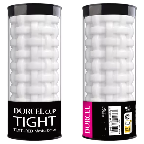 Dorcel Cup Tight - masturbador para hombres con canal estriado de perlas (blanco)