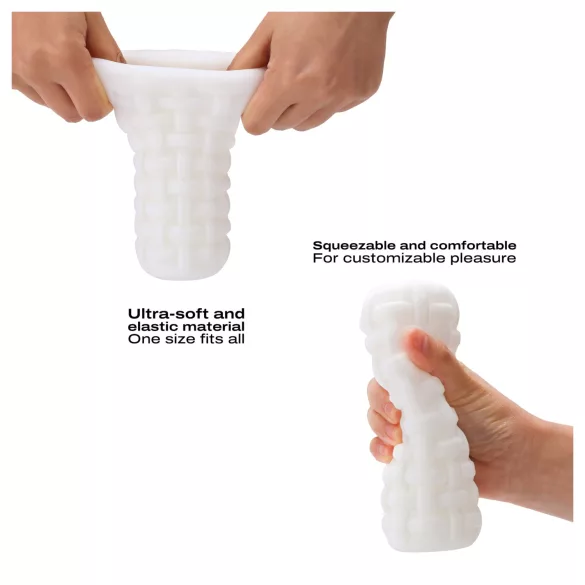 Dorcel Cup Tight - masturbador para hombres con canal estriado de perlas (blanco)