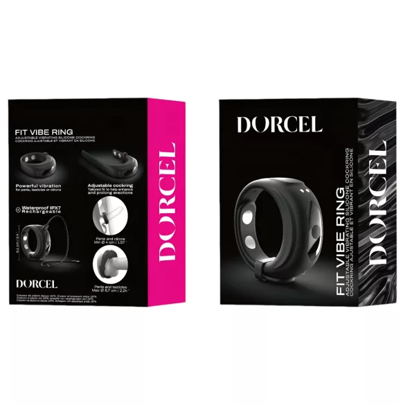 Dorcel - anillo pene ajustable con vibración (negro)