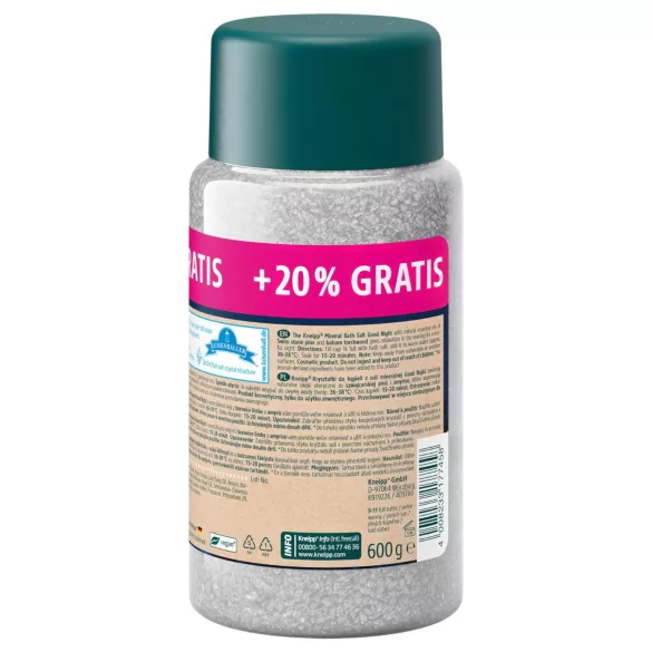 Sales-style Spanish translation:

Kneipp Good Night sales mineral de baño premium (600 g)