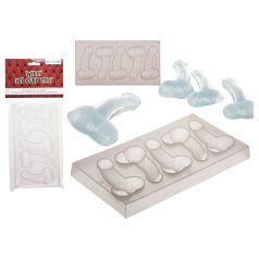 Molde transparente para hielos con forma de pene