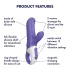 Satisfyer Magic Bunny - vibrador impermeable con brazo para el clítoris (lila)