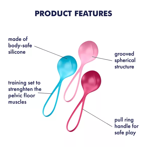 Satisfyer - bolas chinas - set fortalecedor 3 piezas