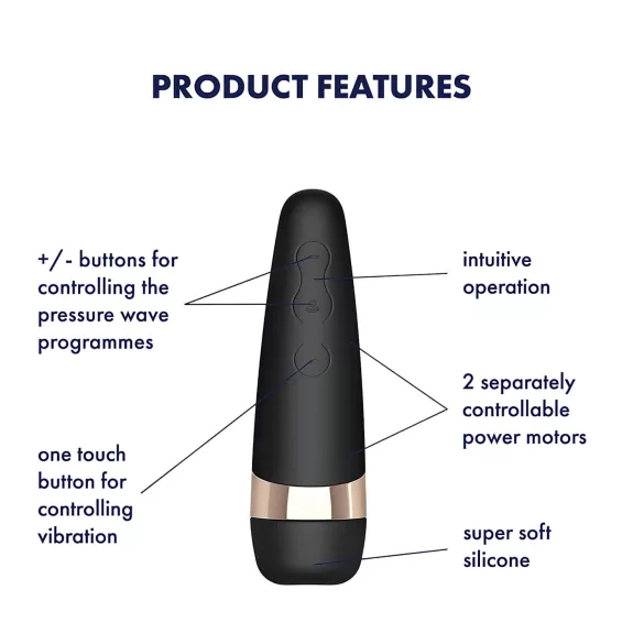 Satisfyer Pro 3+ - vibrador succionador de clítoris recargable e impermeable negro