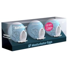 Satisfyer Egg Savage - set de masturbadores huevo (3 uds.)