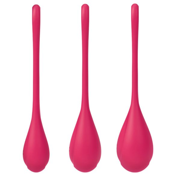 Satisfyer Yoni Power 1 - bolas chinas - set 3 piezas - silicona roja