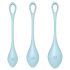 Satisfyer Yoni Power 2 - set de bolas geisha - azul (3 piezas)
