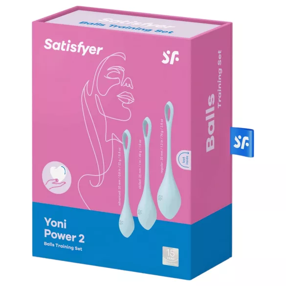 Satisfyer Yoni Power 2 - bolas chinas set 3 piezas - silicona azul