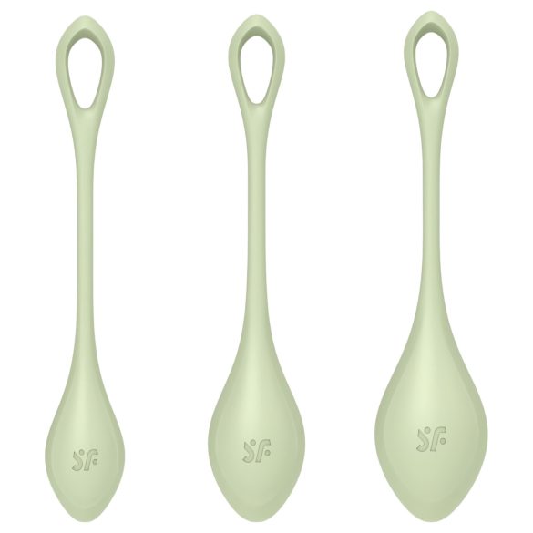 Satisfyer Yoni Power 2 - set bolas chinas - silicona verde - 3 piezas