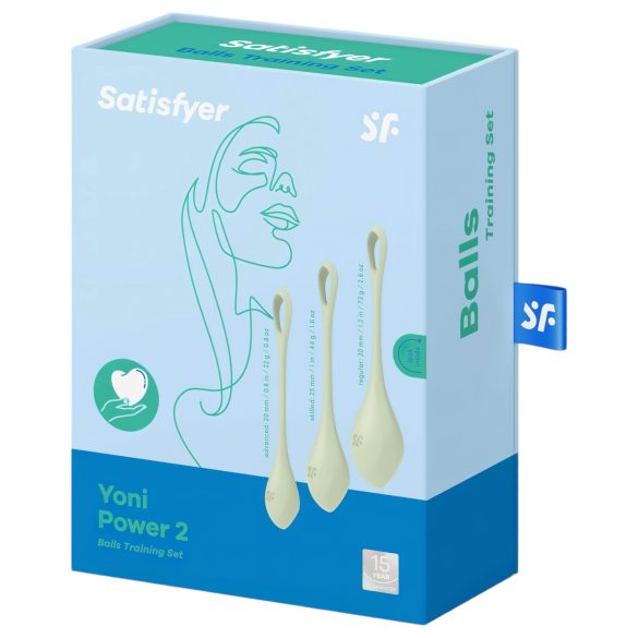 Satisfyer Yoni Power 2 - set bolas chinas - silicona verde - 3 piezas