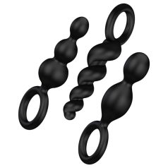   Satisfyer Booty Call - set de plugs anales - negro (3 piezas)