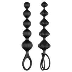 Satisfyer Love Beads - set de plug anal con cuentas (negro)