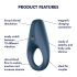Satisfyer Rocket Ring - anillo vibrador azul resistente al agua