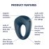 Anillo Potente Satisfyer - Anillo Vibrante Impermeable (gris)