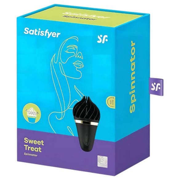 Satisfyer Sweet Treat - vibrador rotativo para clítoris recargable - negro