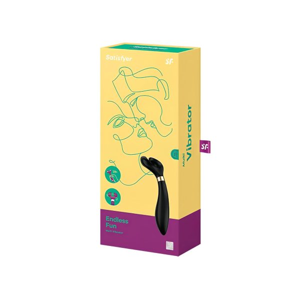 Satisfyer Endless Fun - vibrador para parejas recargable impermeable negro