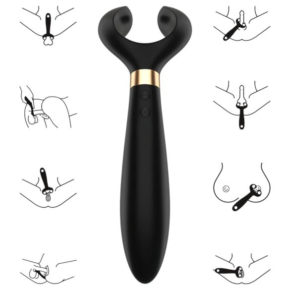 Satisfyer Endless Fun - vibrador para parejas recargable impermeable negro