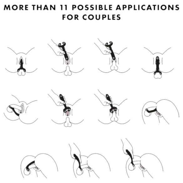 Satisfyer Endless Fun - vibrador para parejas recargable impermeable negro