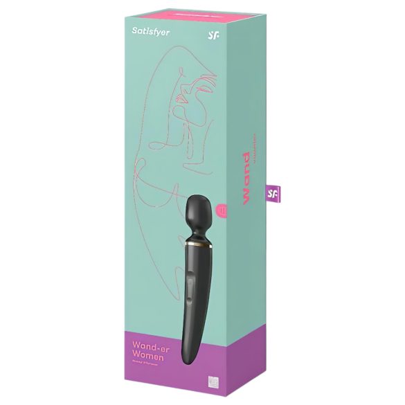 Satisfyer Wand-er Woman - masajeador vibrador impermeable - negro