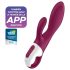 Satisfyer Heated Affair - Vibrador rojo con estimulador de clítoris y calor